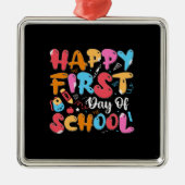 Leerlingencadeau | Fijne eerste schooldag Metalen Ornament (Voorkant)