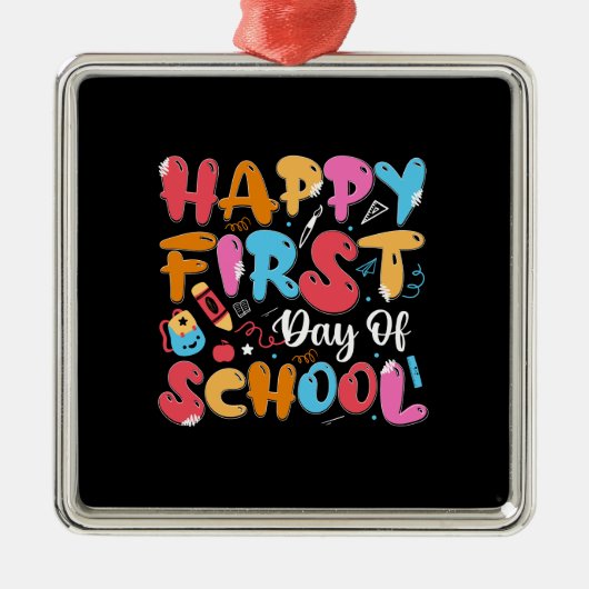 Leerlingencadeau | Fijne eerste schooldag Metalen Ornament (Voorkant)