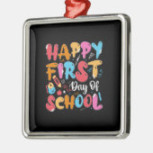 Leerlingencadeau | Fijne eerste schooldag Metalen Ornament (Links)