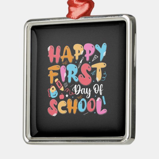 Leerlingencadeau | Fijne eerste schooldag Metalen Ornament (Links)