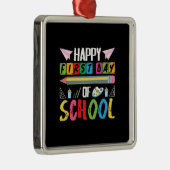 Leerlingencadeau | Fijne eerste schooldag Metalen Ornament (Rechts)
