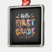 Leerlingencadeau | Hallo eerste rang Metalen Ornament (Links)