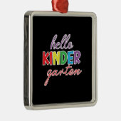 Leerlingencadeau | Hallo Kinder Garten Metalen Ornament (Rechts)