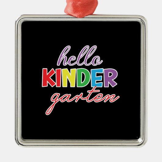 Leerlingencadeau | Hallo Kinder Garten Metalen Ornament (Voorkant)
