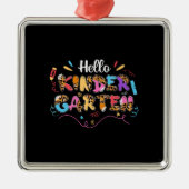 Leerlingencadeau | Hallo Kinder Garten Metalen Ornament (Voorkant)