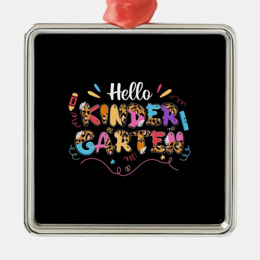 Leerlingencadeau | Hallo Kinder Garten Metalen Ornament (Voorkant)