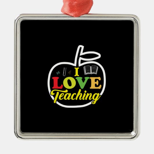 Leerlingencadeau | I Love Teaching Metalen Ornament (Voorkant)
