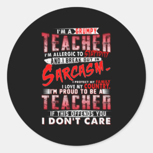 Leerlingencadeau Ik ben een brutale leraar Ronde Sticker