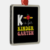 Leerlingencadeau | K is voor Kinder Garten Metalen Ornament (Rechts)