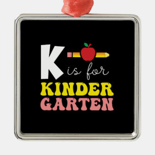 Leerlingencadeau   K is voor Kinder Garten Metalen Ornament