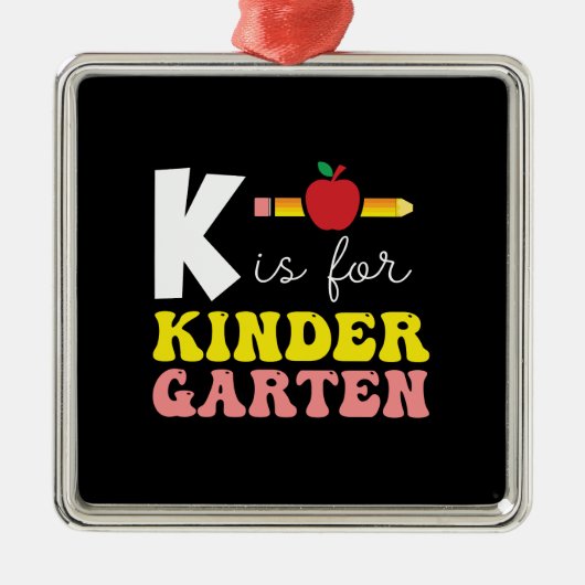 Leerlingencadeau | K is voor Kinder Garten Metalen Ornament (Voorkant)