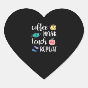 Leerlingencadeau   Koffie-maskerkoppeling Herhalin Hart Sticker