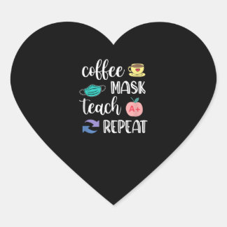 Leerlingencadeau | Koffie-maskerkoppeling Herhalin Hart Sticker