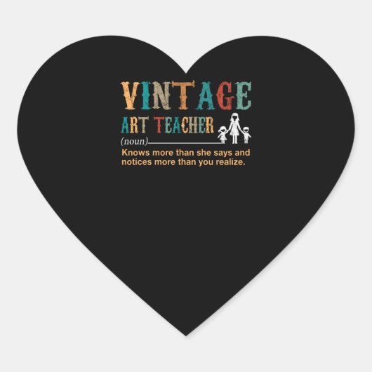Leerlingencadeau | kunstleraar hart sticker (Voorkant)