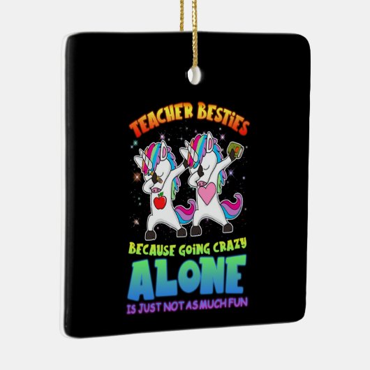 Leerlingencadeau | Leraar Besties omdat hij gek wo Keramisch Ornament (Rechts)