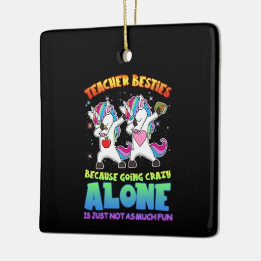 Leerlingencadeau | Leraar Besties omdat hij gek wo Keramisch Ornament (Links)