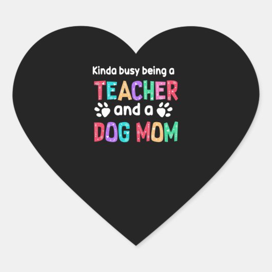 Leerlingencadeau |Leraar en hond Hart Sticker (Voorkant)