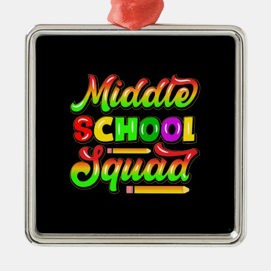Leerlingencadeau | Midden-schoolplein Metalen Ornament (Voorkant)