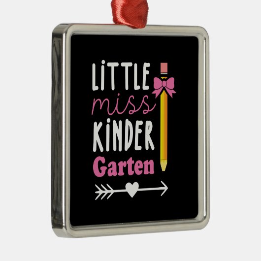 Leerlingencadeau | Miss Kinder Garten Metalen Ornament (Rechts)