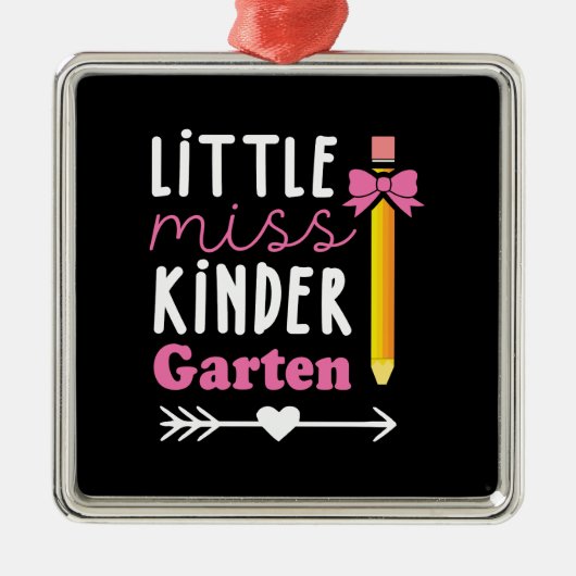 Leerlingencadeau | Miss Kinder Garten Metalen Ornament (Voorkant)