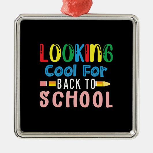 Leerlingencadeau | Op zoek naar school Metalen Ornament (Voorkant)