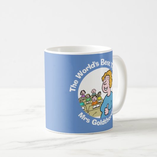 Leerlingencadeau. 's Werelds beste leraar Vrouw Koffiemok (Voorkant rechts)