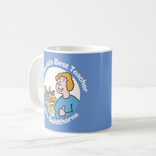Leerlingencadeau. 's Werelds beste leraar Vrouw Koffiemok (Voorkant links)