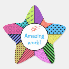 Leerlingencompliment voor heldere kleurenweddensch ster sticker