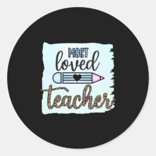 Leerlingendag meest geliefde leraar ronde sticker