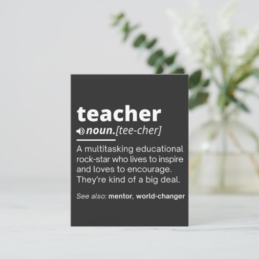 Leerlingendefinitie - Leerleraar Bedankkaart (Staand voorkant)