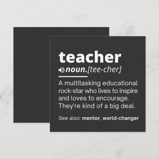 Leerlingendefinitie - Leerleraar Kaart (Voorkant / Achterkant)