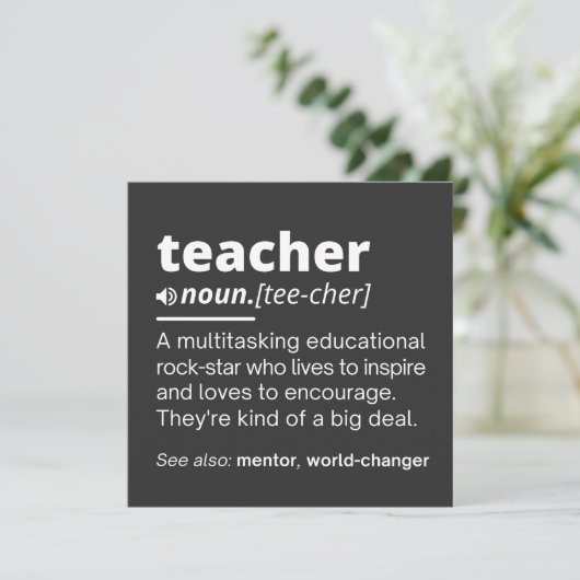 Leerlingendefinitie - Leerleraar Kaart (Staand voorkant)