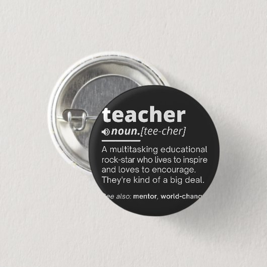 Leerlingendefinitie - Leerleraar Ronde Button 3,2 Cm (Voorkant /achterkant)