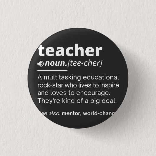 Leerlingendefinitie - Leerleraar Ronde Button 3,2 Cm (Voorkant)