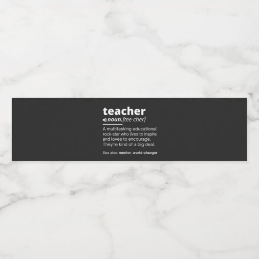 Leerlingendefinitie - Leerleraar Waterfles Etiket (Enkel label)