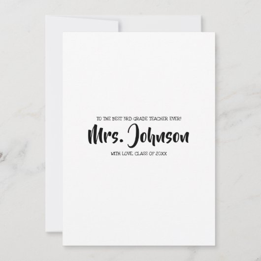 Leerlingenklasse Cadeaubon Hartelijk dank Bedankkaart (Achterkant)