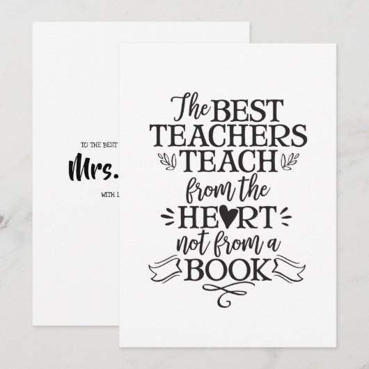 Leerlingenklasse Cadeaubon Hartelijk dank Bedankkaart (Voorkant / Achterkant)