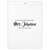 Leerlingenklasse Cadeauidee Dank u Klembord (Achterkant)