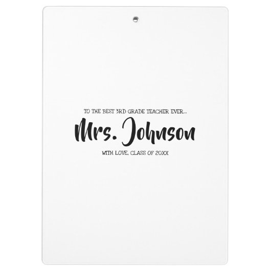 Leerlingenklasse Cadeauidee Dank u Klembord (Achterkant)