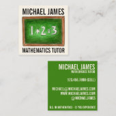 Leerlingenleraar Wiskunde Vierkante Visitekaartje (Voorkant / Achterkant)