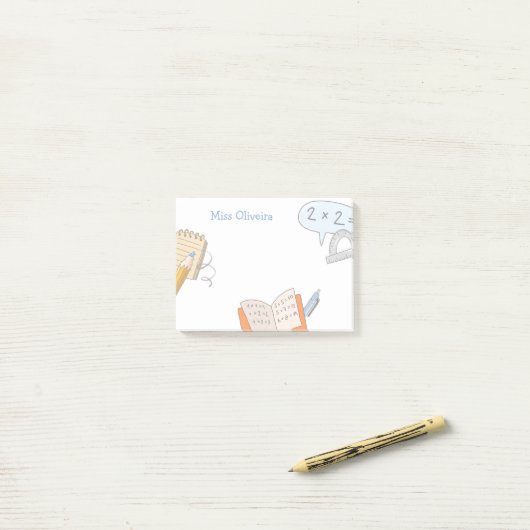 Leerlingenwaardering achterschoolnaam Wiskunde Een Post-it® Notes (Op bureau)
