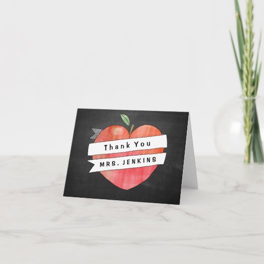 Leerlingenwaardering Apple Heart Hartelijk dank Bedankkaart (Voorkant)