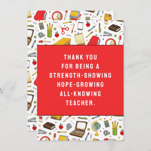 Leerlingenwaardering bedankt kaart (Voorkant / Achterkant)