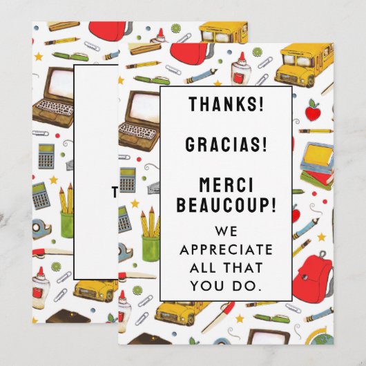 Leerlingenwaardering bedankt kaart (Voorkant / Achterkant)