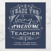 Leerlingenwaardering Bedankt Wijn Etiket (Enkel label)