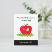 Leerlingenwaardering beste leerschool in Apple Briefkaart (Staand voorkant)