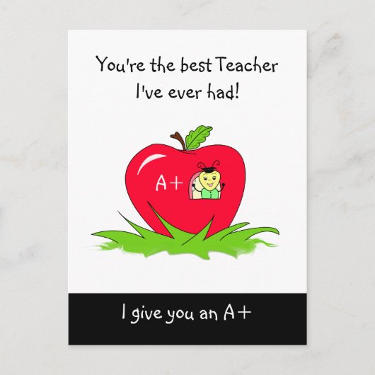 Leerlingenwaardering beste leerschool in Apple Briefkaart (Voorkant)