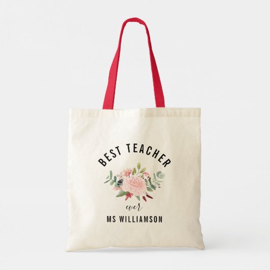 Leerlingenwaardering Beste leraar Gepersonaliseerd Tote Bag (Achterkant)