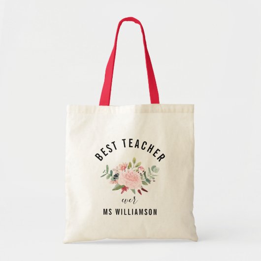 Leerlingenwaardering Beste leraar Gepersonaliseerd Tote Bag (Voorkant)