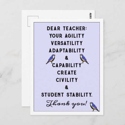 Leerlingenwaardering Briefkaart (Voorkant / Achterkant)